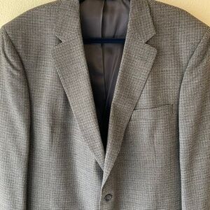 LIKE NEW! Jos. A. Bank Wool and Silk Blazer Mens Size 46XL Houndstooth